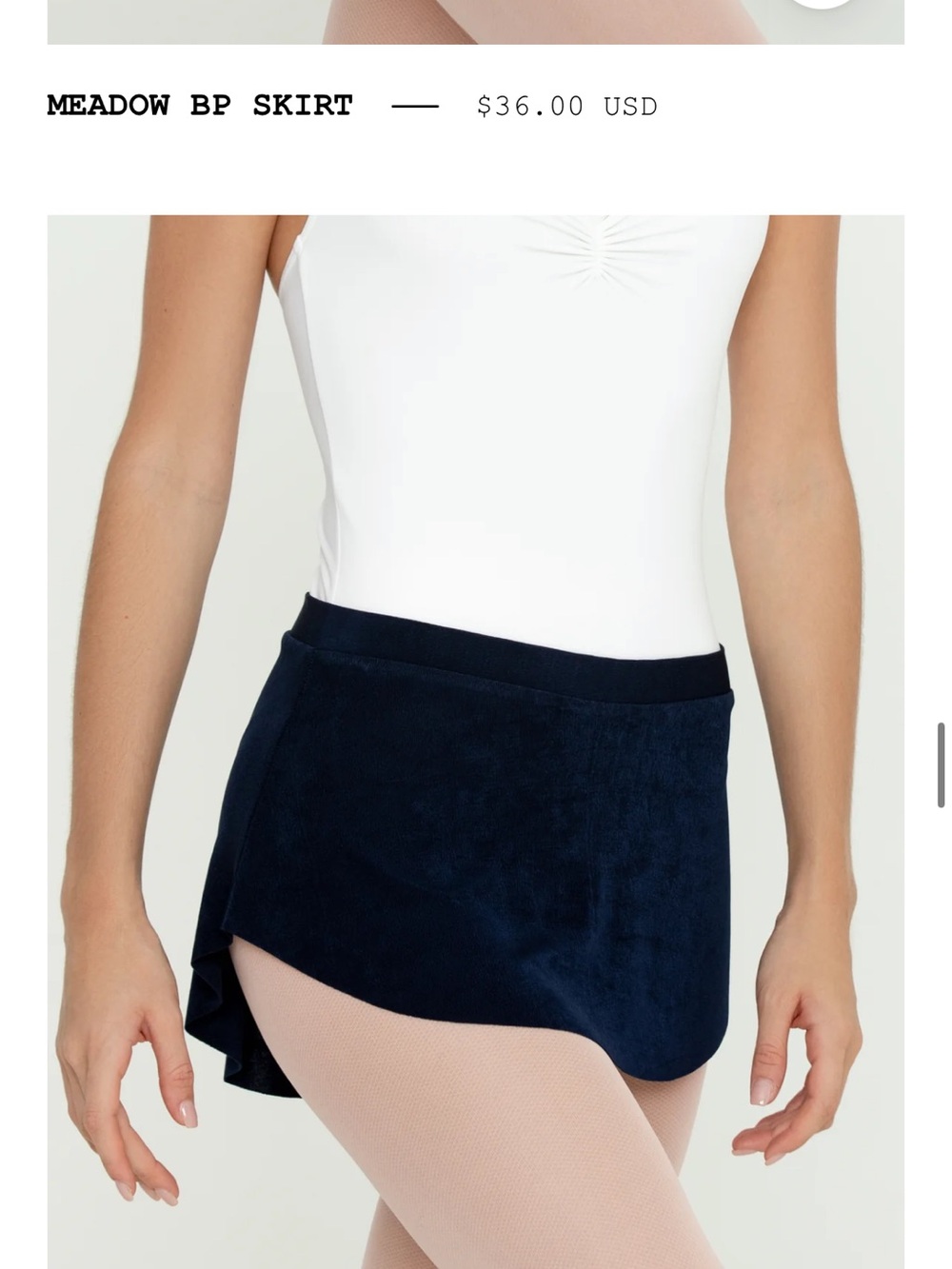 Navy “Ballet Pointe” Dance Skirt